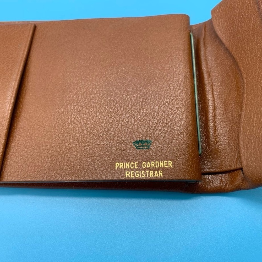 Vintage Prince Gardner Genuine Buffalo Calf Wallet Brown Registrar Bifold - Picture 2 of 8